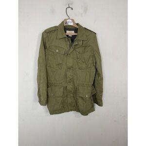 J Crew Womens Jacket 6 Olive Green Military Utility Fall Twill Chino Broken In